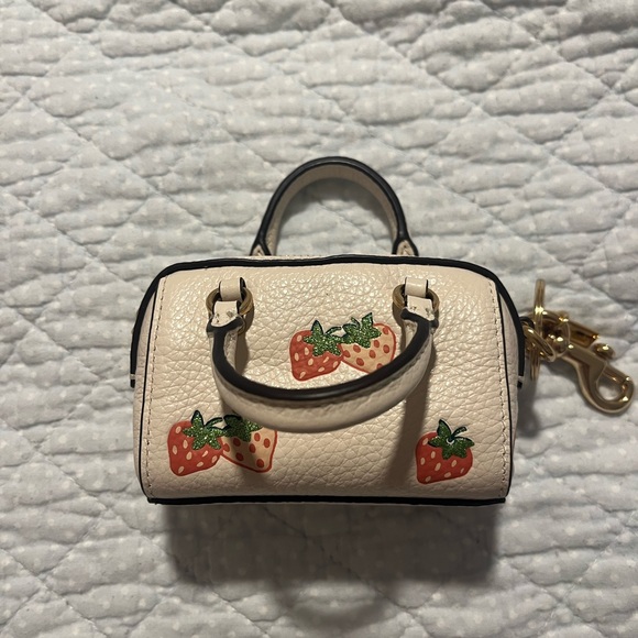 Coach Mini Bag Charm with Strawberry Design - Picture 2 of 3